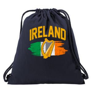 Distressed Ireland Coat Of Arms Harp Flag Drawstring Bag