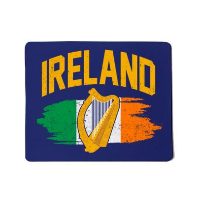 Distressed Ireland Coat Of Arms Harp Flag Mousepad