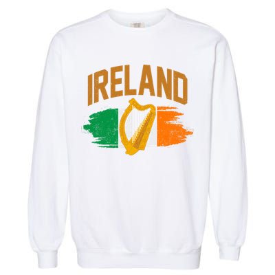 Distressed Ireland Coat Of Arms Harp Flag Garment-Dyed Sweatshirt