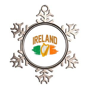 Distressed Ireland Coat Of Arms Harp Flag Metallic Star Ornament