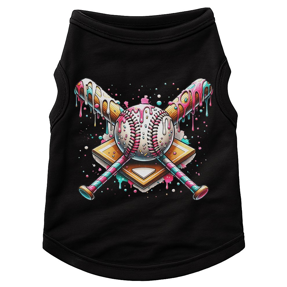 Drip Ice Cream Dripping Baseball Player Doggie Tank