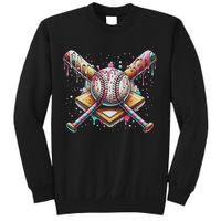 Drip Ice Cream Dripping Baseball Player Sweatshirt