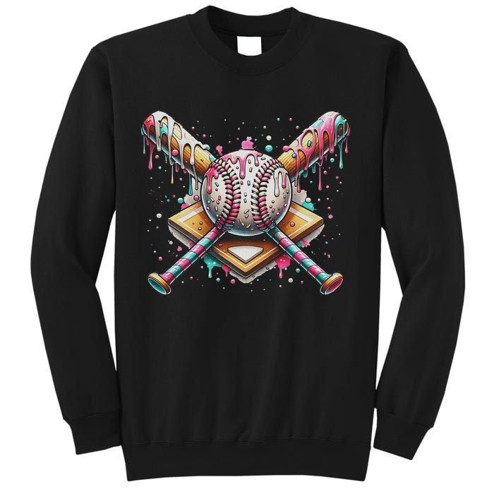 Drip Ice Cream Dripping Baseball Player Sweatshirt