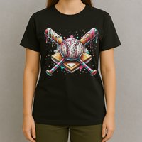Drip Ice Cream Dripping Baseball Player T-Shirt