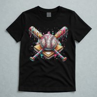 Drip Ice Cream Dripping Baseball Player T-Shirt