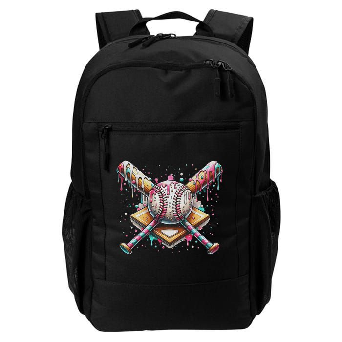 Drip Ice Cream Dripping Baseball Player Backpack