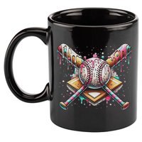 Drip Ice Cream Dripping Baseball Player 11oz C Handle Ceramic Mug