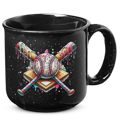 Drip Ice Cream Dripping Baseball Player 15oz Campfire Ceramic Mug