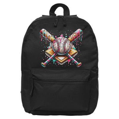 Drip Ice Cream Dripping Baseball Player 16 in Basic Backpack