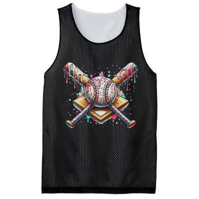 Drip Ice Cream Dripping Baseball Player Mesh Reversible Basketball Jersey Tank