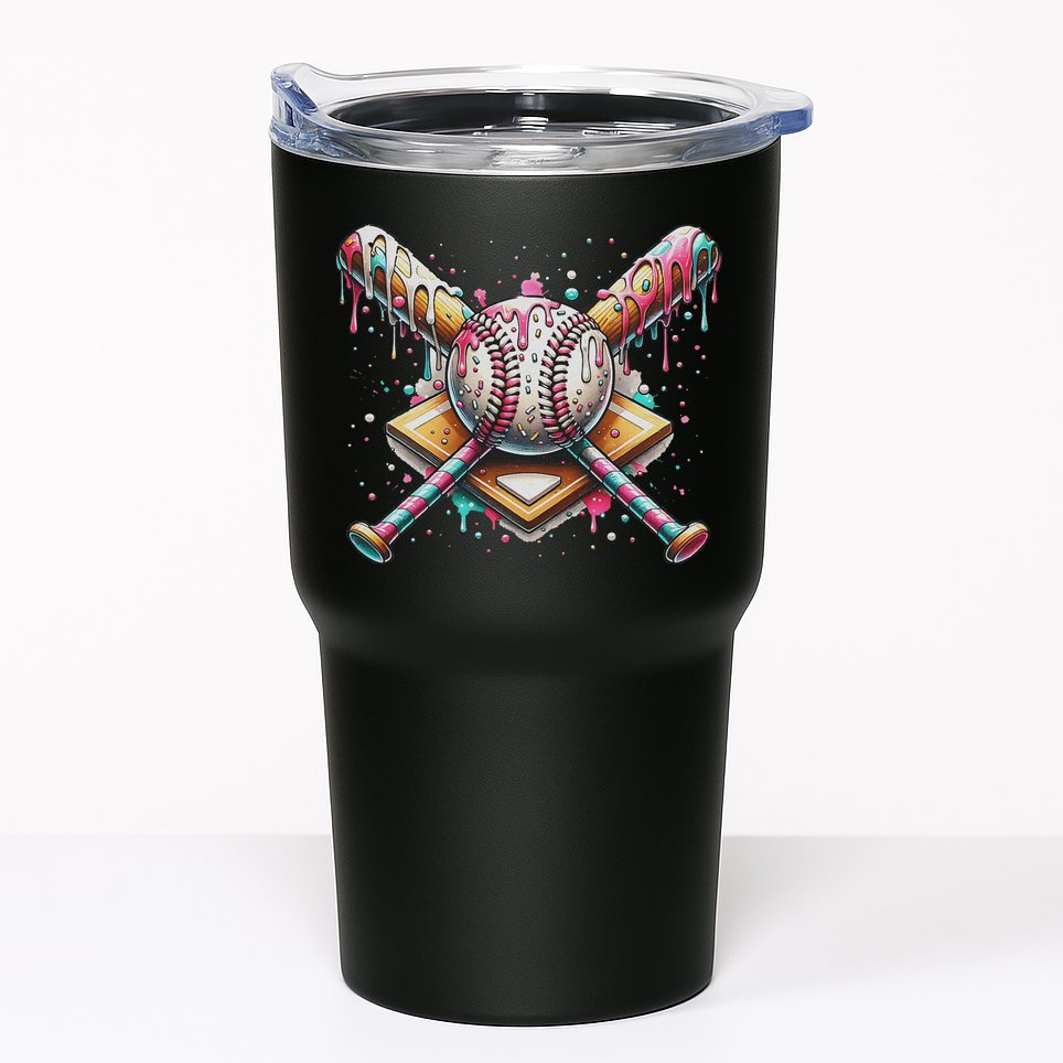Drip Ice Cream Dripping Baseball Player Tumbler