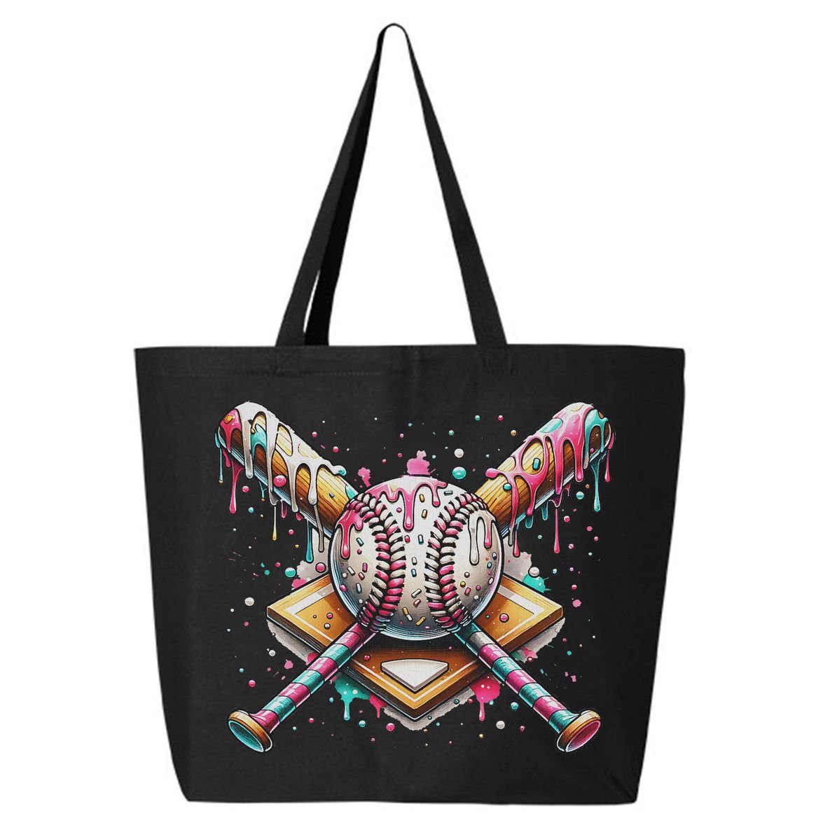 Drip Ice Cream Dripping Baseball Player 25L Jumbo Tote