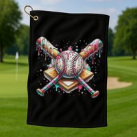 Drip Ice Cream Dripping Baseball Player Golf Towel