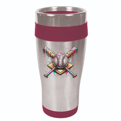 Drip Ice Cream Dripping Baseball Player 16oz Travel Tumbler