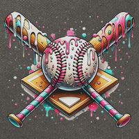 Drip Ice Cream Dripping Baseball Player Cotton Canvas Backpack