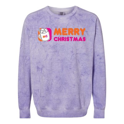 Dunkin Inspired Christmas Colorblast Crewneck Sweatshirt