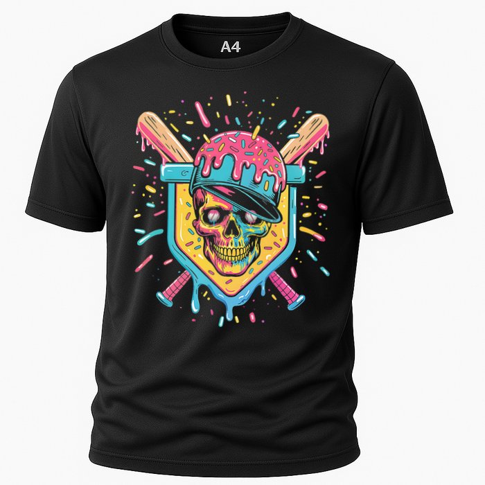 Drip Ice Cream Skull Cooling Performance Crew T-Shirt