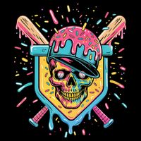 Drip Ice Cream Skull Cooling Performance Crew T-Shirt