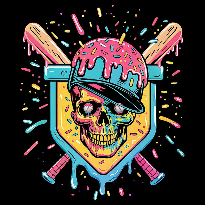 Drip Ice Cream Skull Cooling Performance Crew T-Shirt