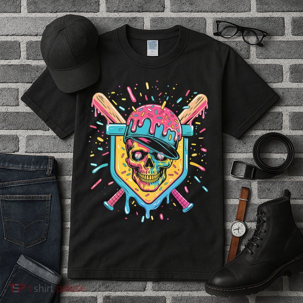 Drip Ice Cream Skull Tall T-Shirt