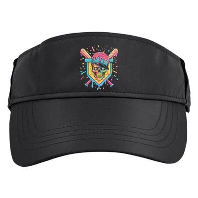 Drip Ice Cream Skull Adult Drive Performance Visor