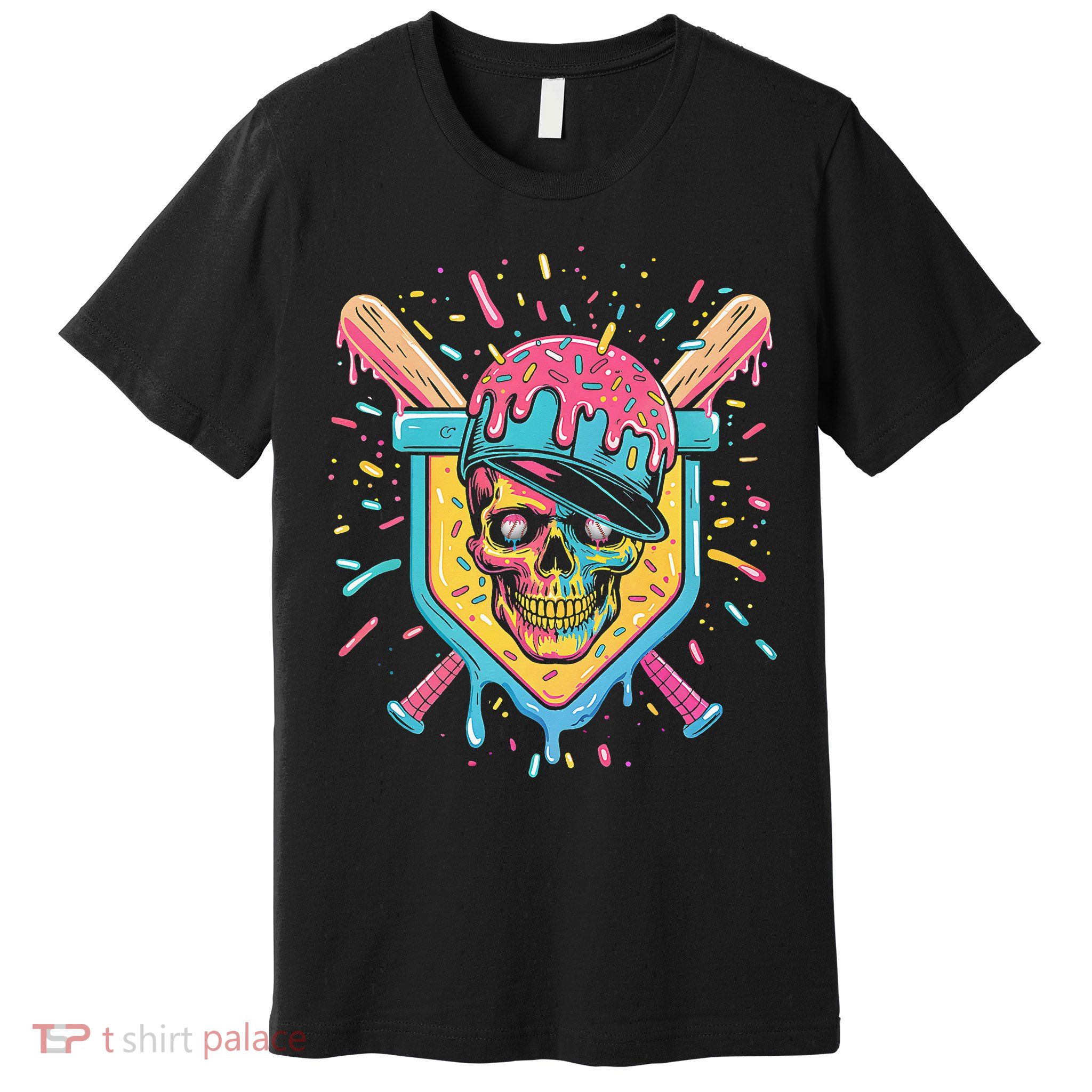 Drip Ice Cream Skull Premium T-Shirt