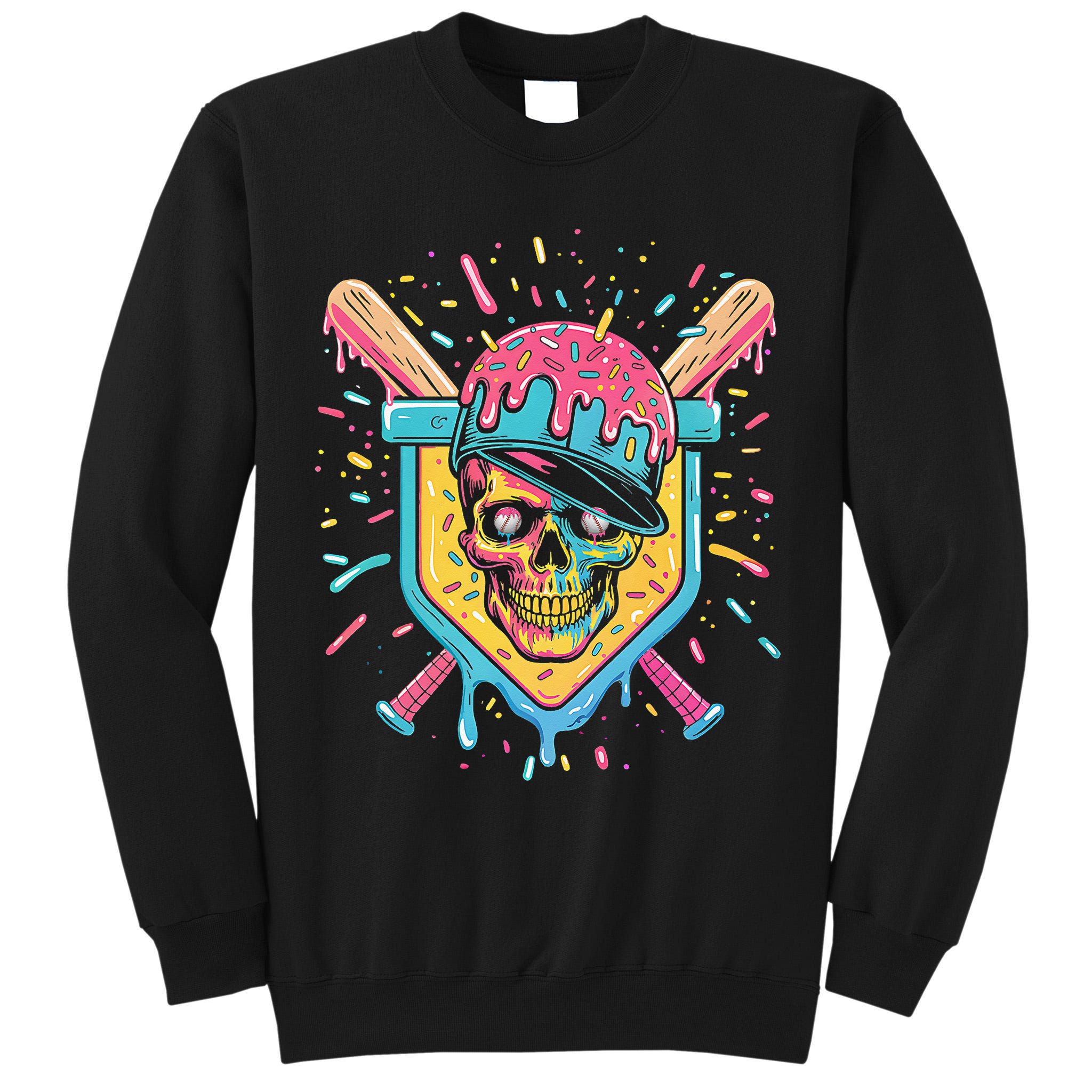 Drip Ice Cream Skull Tall Sweatshirt