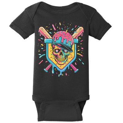 Drip Ice Cream Skull Baby Bodysuit