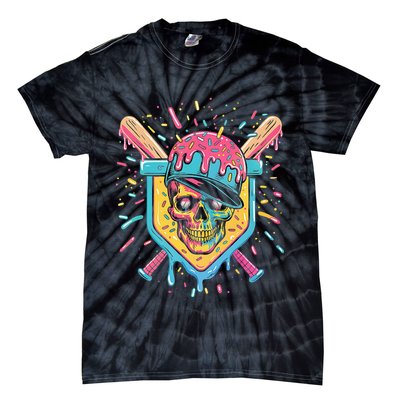 Drip Ice Cream Skull Tie-Dye T-Shirt