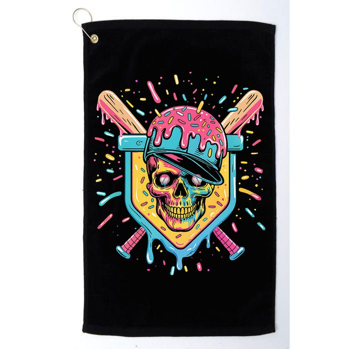 Drip Ice Cream Skull Golf Towel