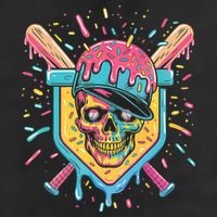Drip Ice Cream Skull Golf Towel