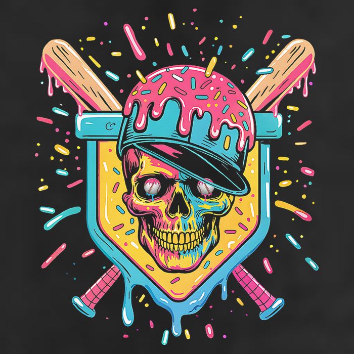 Drip Ice Cream Skull Golf Towel