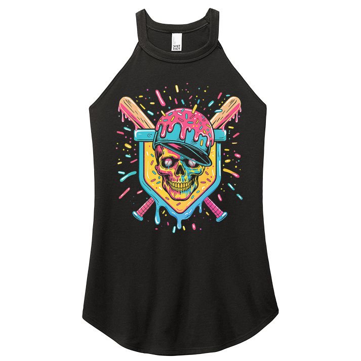 Drip Ice Cream Skull Women's Perfect Tri Rocker Tank