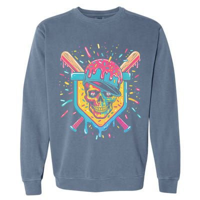 Drip Ice Cream Skull Garment-Dyed Sweatshirt