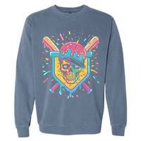 Drip Ice Cream Skull Garment-Dyed Sweatshirt