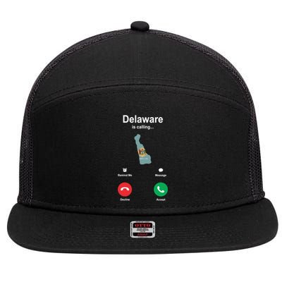 Delaware Is Calling Gift 7 Panel Mesh Trucker Snapback Hat