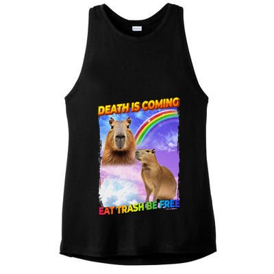 Death Is Coming Eat Trash Be Free Capibara Ladies PosiCharge Tri-Blend Wicking Tank