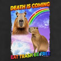 Death Is Coming Eat Trash Be Free Capibara 11oz C Handle Ceramic Mug