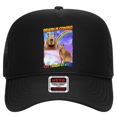 Death Is Coming Eat Trash Be Free Capibara Trucker Hat