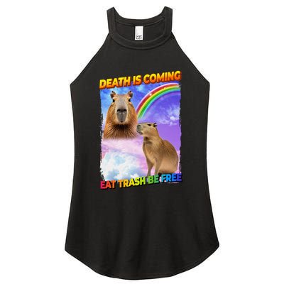 Death Is Coming Eat Trash Be Free Capibara Women's Perfect Tri Rocker Tank