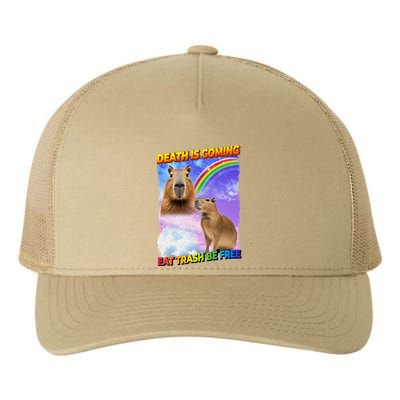Death Is Coming Eat Trash Be Free Capibara Yupoong Adult 5-Panel Trucker Hat