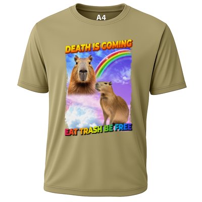 Death Is Coming Eat Trash Be Free Capibara Performance Shirt