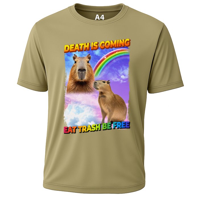 Death Is Coming Eat Trash Be Free Capibara Cooling Performance Crew T-Shirt