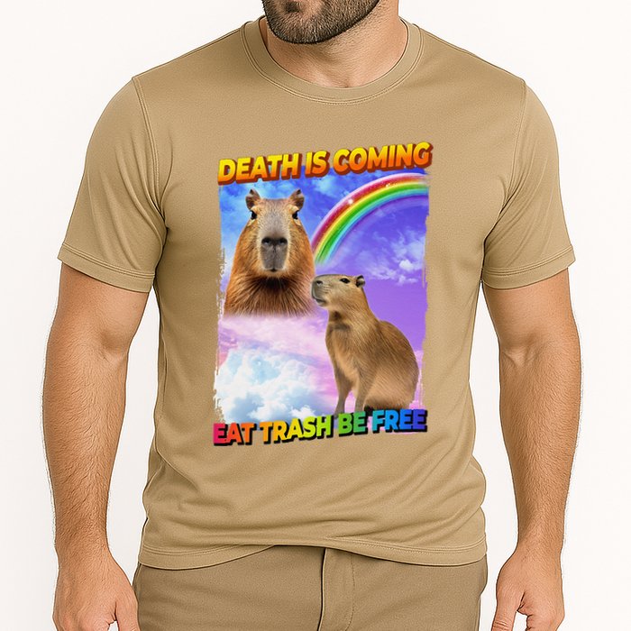 Death Is Coming Eat Trash Be Free Capibara Cooling Performance Crew T-Shirt