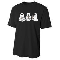 Drinking Ice Coffee Latte Beverage Ghost Halloween Performance Sprint T-Shirt