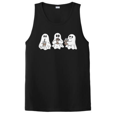 Drinking Ice Coffee Latte Beverage Ghost Halloween PosiCharge Competitor Tank