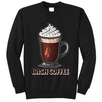 Delightful Irish Coffee Illustration Featuring Whipped Cream Sweatshirt