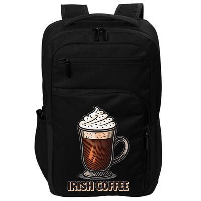 Delightful Irish Coffee Illustration Featuring Whipped Cream Impact Tech Backpack