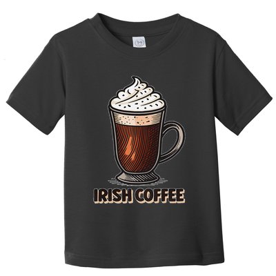 Delightful Irish Coffee Illustration Featuring Whipped Cream Toddler T-Shirt