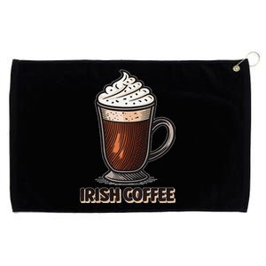 Delightful Irish Coffee Illustration Featuring Whipped Cream Grommeted Golf Towel